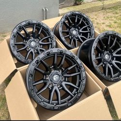 17”FUEL REBEL 6 WHEELS IN STOCK FOR ALL VEHICLE APPLICATIONS 1000$ SET OF 4