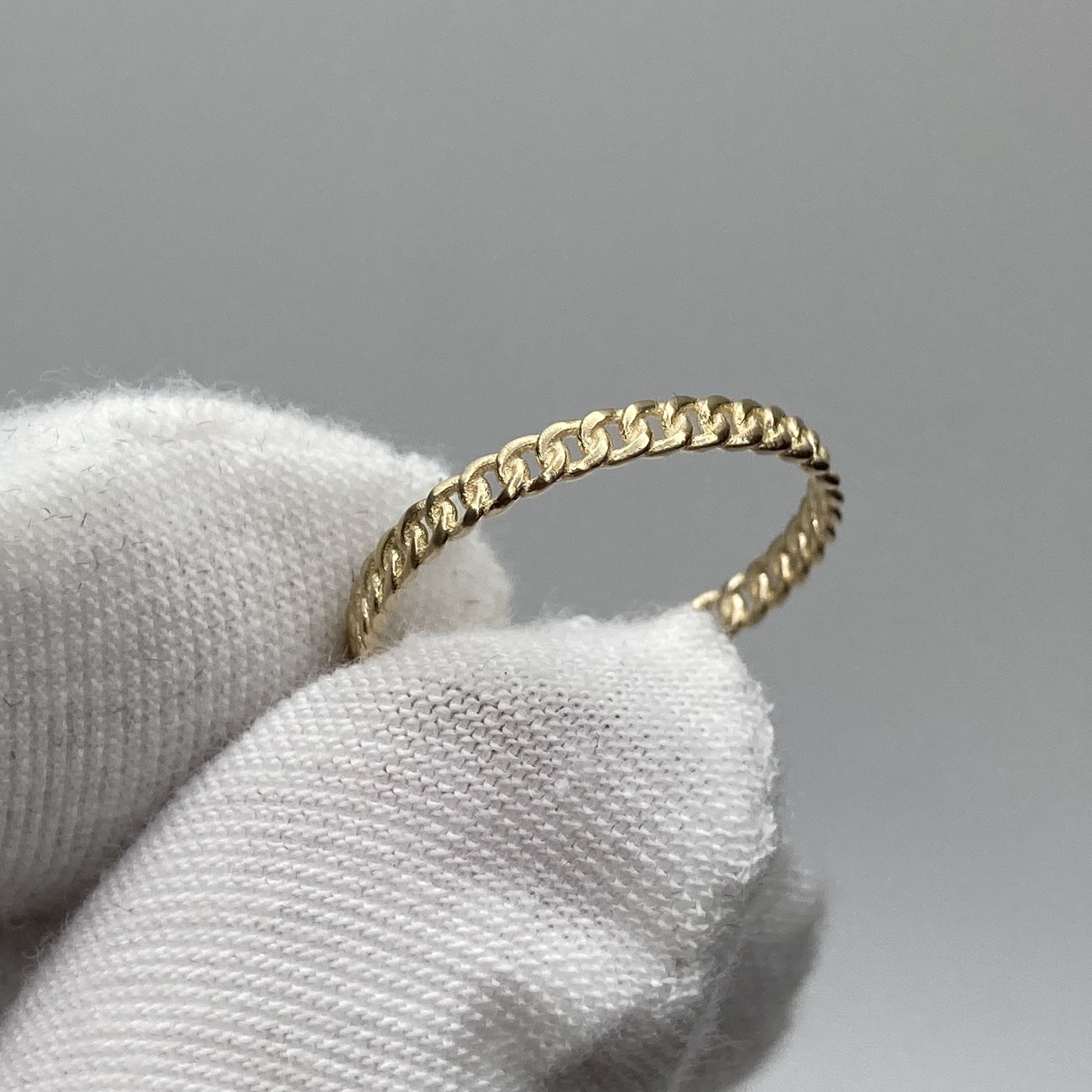 14K Solid Gold Chain Ring Duo – Yellow & Rose Gold (Size 6) Send Offers
