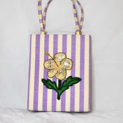 Colorful and Shiny Sequin Flower Clip Purse