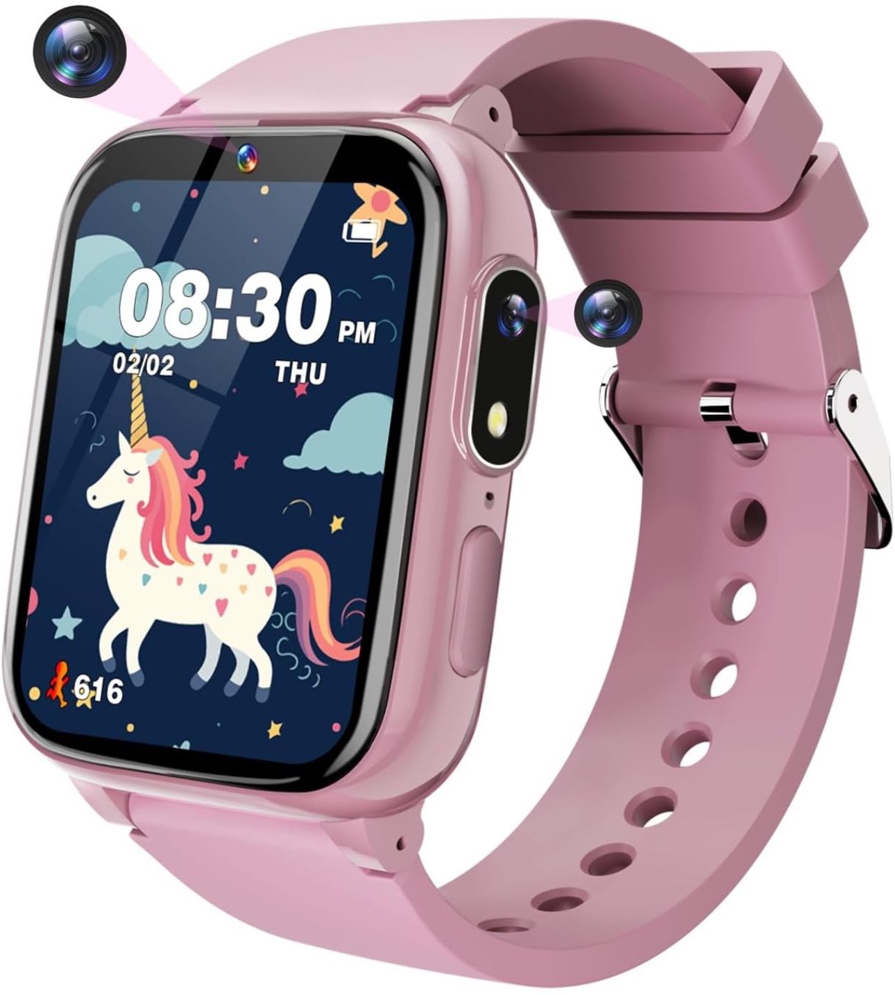 Kids Smart Watches Girls Toys Age 6-8, HD Touchscreen Dual Cameras Kids Watch for Girls Ages 8-10, Kids Toy with 26 Games MP3 Learn Card for 5 6 7 8 9