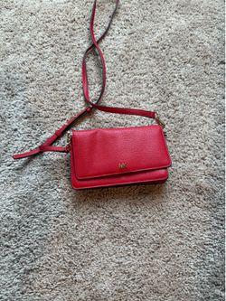 Red Michael Kors crossbody/wallet purse