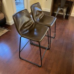 Leather Bar Stool 24 Inch Height