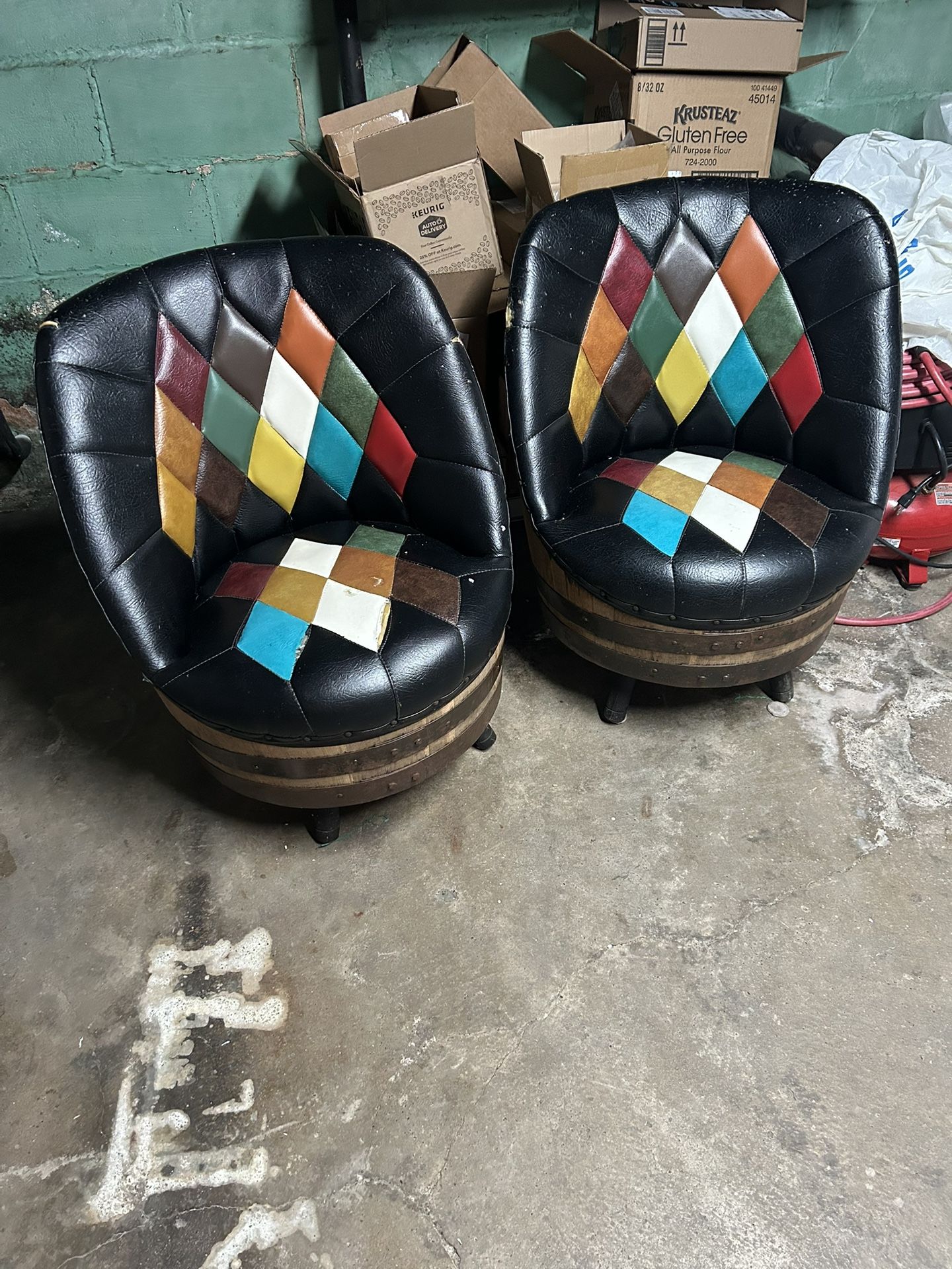 Vintage Wine Barrel Chairs