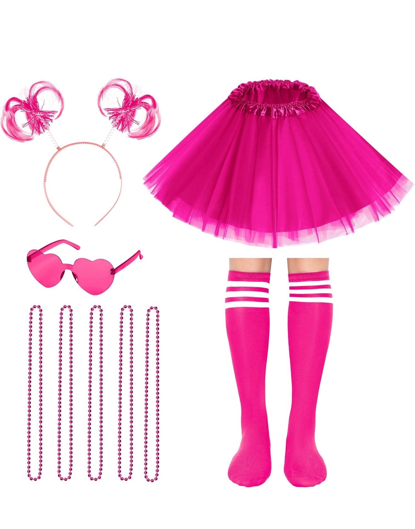 New Tutu Costume Accessories Set Tulle Tutu Skirt 4 Layered Size Large
