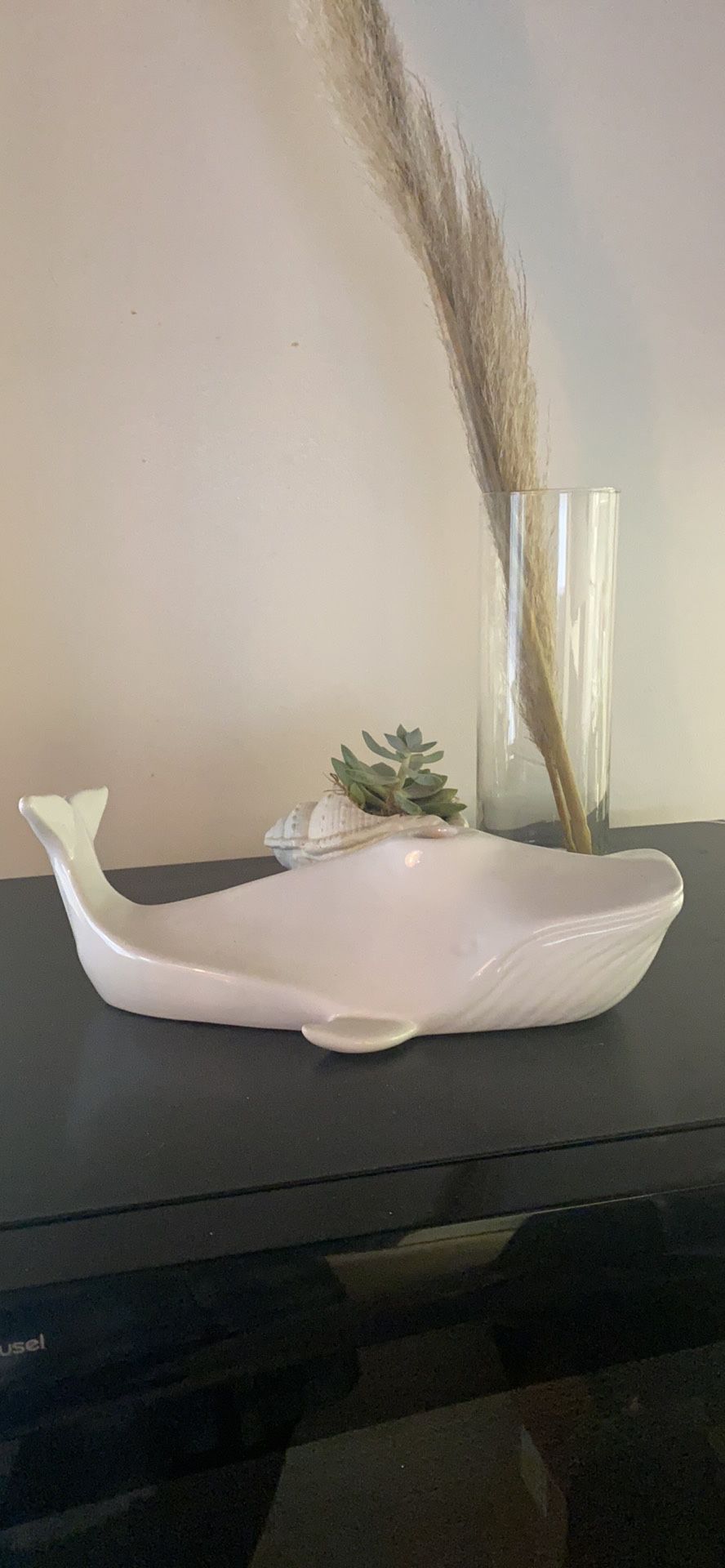 White Ceramic Whale Vase