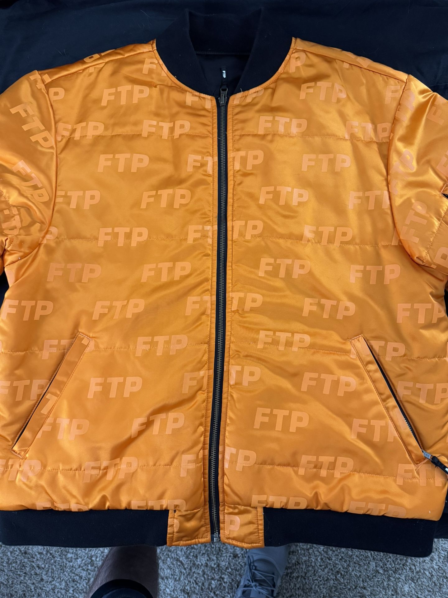 FTP Orange / Black Reversible Bomber Jacket
