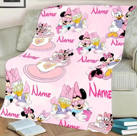 Mini Mouse Book Bag, Cup, Blanket Custom, And Lamp