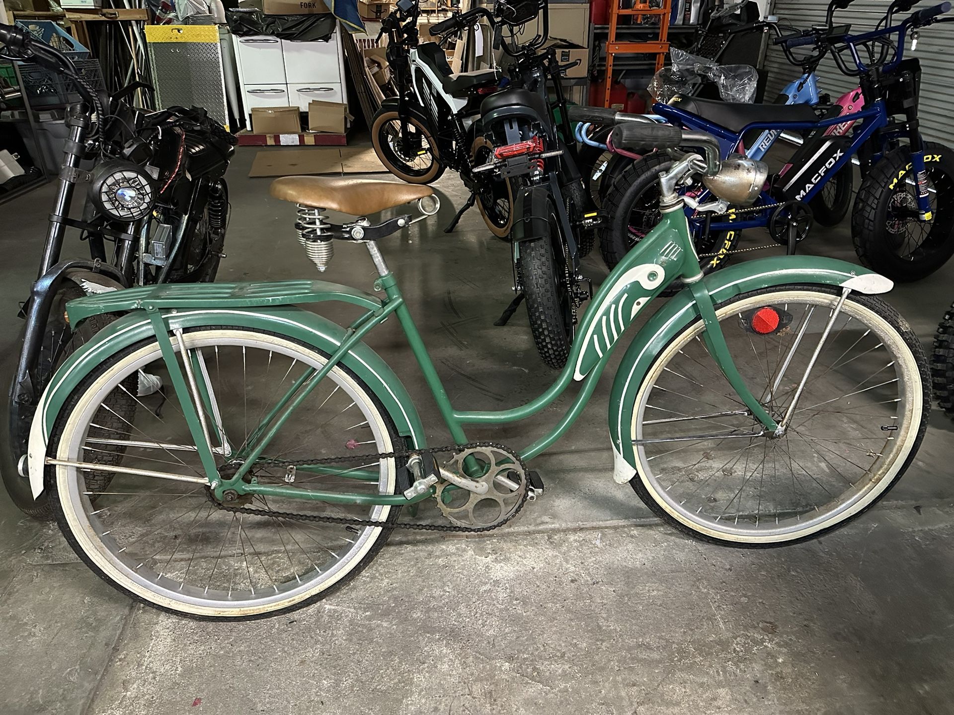 prewar 1950 schwinn ladies tank bike bicycle cruiser