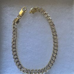 Cuban 2 Tone Bracelet 