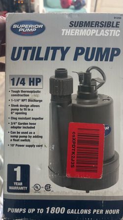 Superior Pump 1/4 HP Submersible Thermoplastic Utility Pump