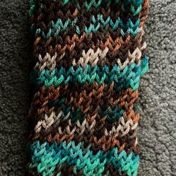 Teal/Brown Multi Colored Handmade Ear Warmer