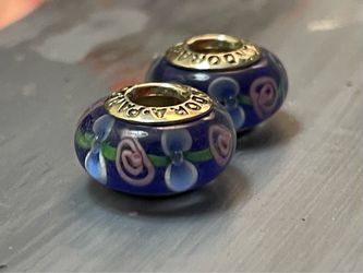 Pandora Murano Glass Charm Beads – Set of 2