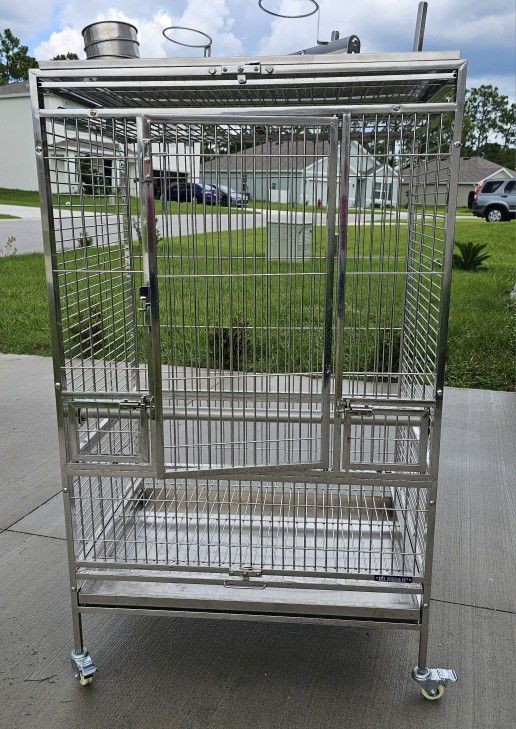 ✨ Barely Used! Prevue Large Stainless Steel Bird Cage – Playtop Style