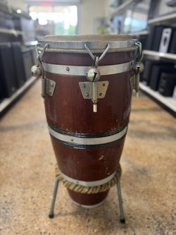VINTAGE 70S BROWN BONGO DRUM USED