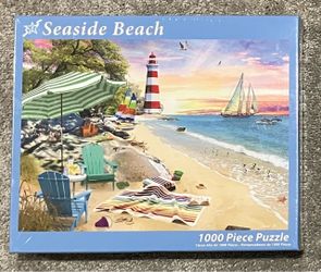 Brand New 1000-Piece "SEASIDE BEACH" Jigsaw Puzzle by Vermont Christmas Company