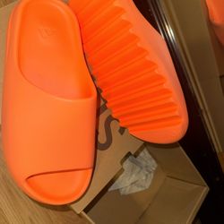 Orange Yezzy Slides