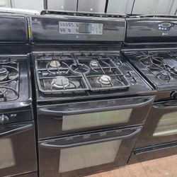 Maytag Comfort Double Oven Black Gas Stove