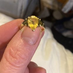 Citron And Tourmaline  10k Gold