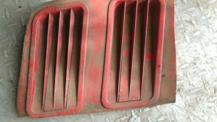 Mustang quarter panel scoops with mount and cut out from old panel