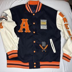 Energy Varsity Jacket Chenille Patch Baseball Letterman Streetwear L