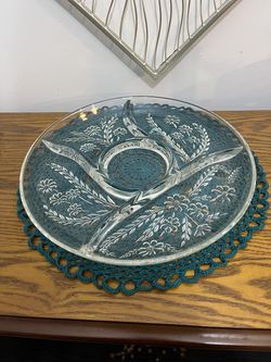 Vintage Crystal Botanical Wheat Design