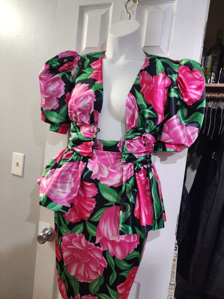 Xs Womens Vinatge Dress With Pencil Skirt