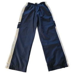 NIKE Track Pants Lined W/Pockets Zippered Bottoms Size Large 14/16 Navy & White