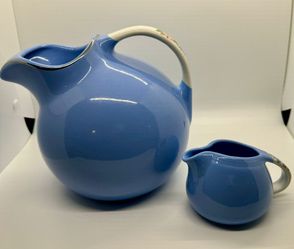 Vintage Hall Royal Rose Cannon Ball Pitcher With Ice Lip, Small Carafe And Bowl
$25 obo