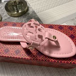 Tory Burch Hot Pink gloss Sandals New Size 7.5-8