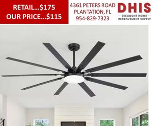 Breezary Archer 72 in. Integrated LED Indoor Matte Black Ceiling Fan with Light and Remote