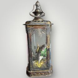 Vintage Lantern Taxidermy Rat and Babies Butterfly Fruit Basket 20" Tall Oddities Curiosities 