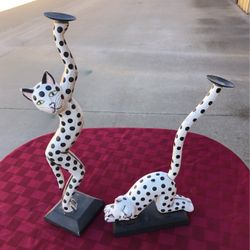 Cat Art holding Votive Candle 