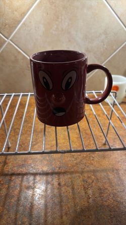 3d red face mug