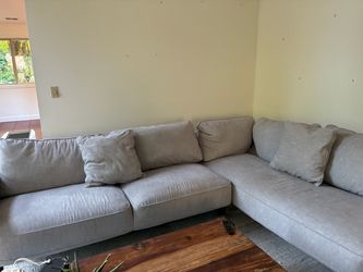 light gray fabric L shaped sectional sofa