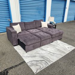 Sleeper Sofa Couch + Chaise + Storage FREE DELIVERY 