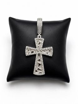 925 Sterling Silver 1.80CTW MOISSANITE Nugget Cross Men’s Pendant