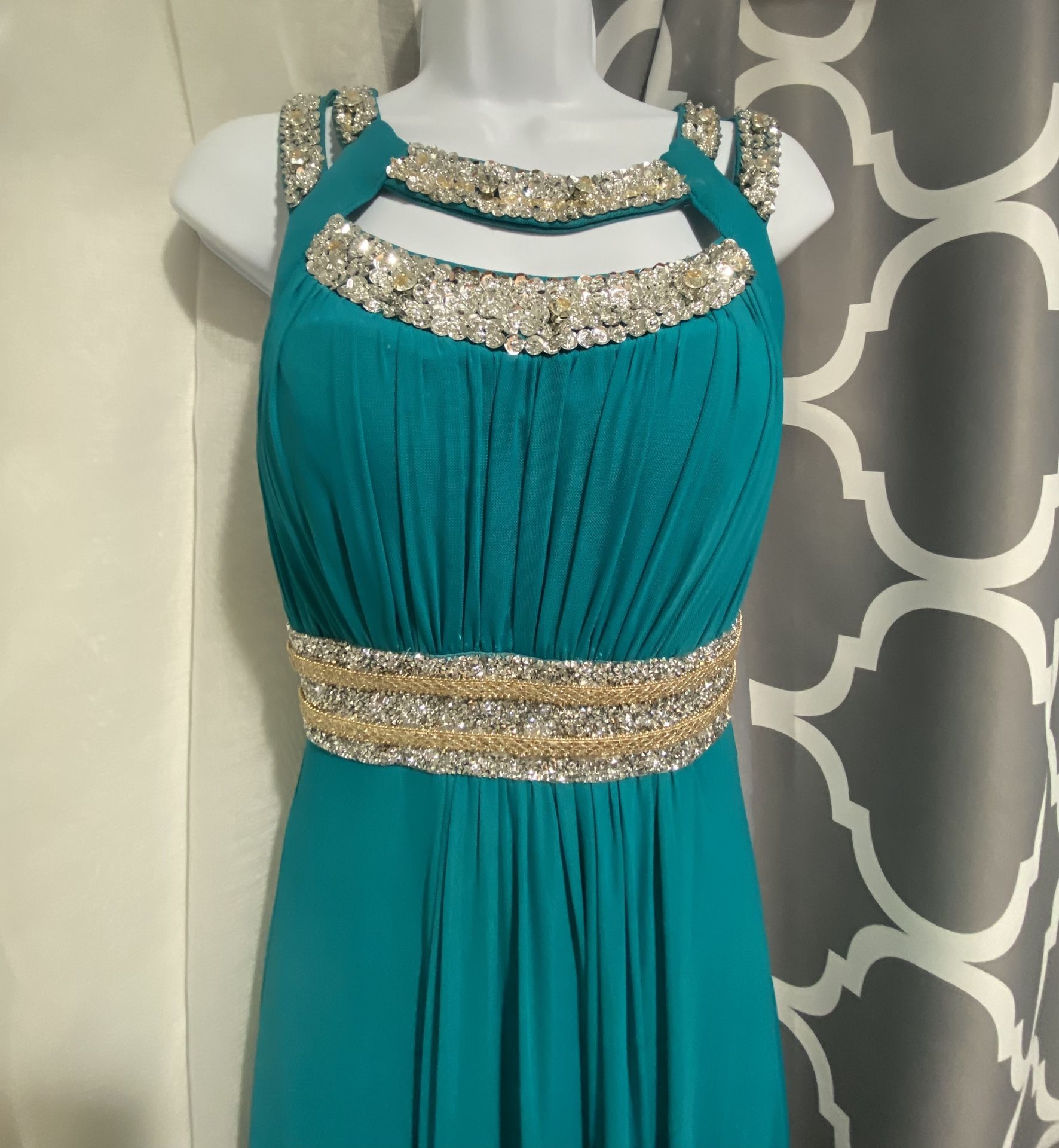 Turquoise Silver And Gold Party Dress π Size Small