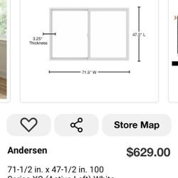 50% OFF - Andersen 100 Series 71.5×47.5" XO Gliding Window White SmartSun Glass
