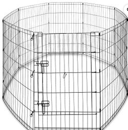  8-Panel Customizable Pet Exercise Playpen with Door, 36 in, for Dogs Up to 70 lbs