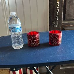 Glass Candle Holders. $1 Each