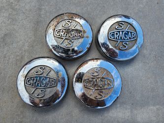 Original CRAGAR S/S Wheel Rim Center Caps Hubcaps Set 4 Muscle Car