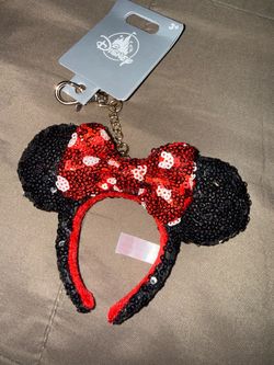 Sequence Minnie mouse ears keychain new