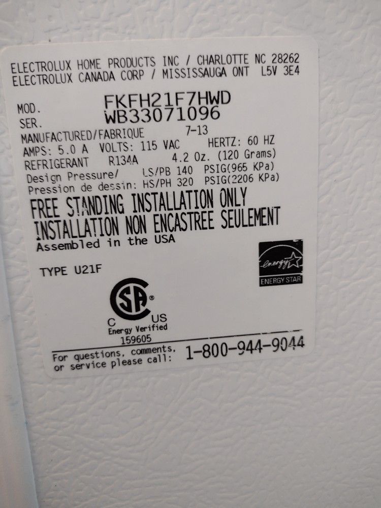 Frigidaire Upright Freezer 500.00..OBO...Mark Down!!!MARK DOWN AGAIN