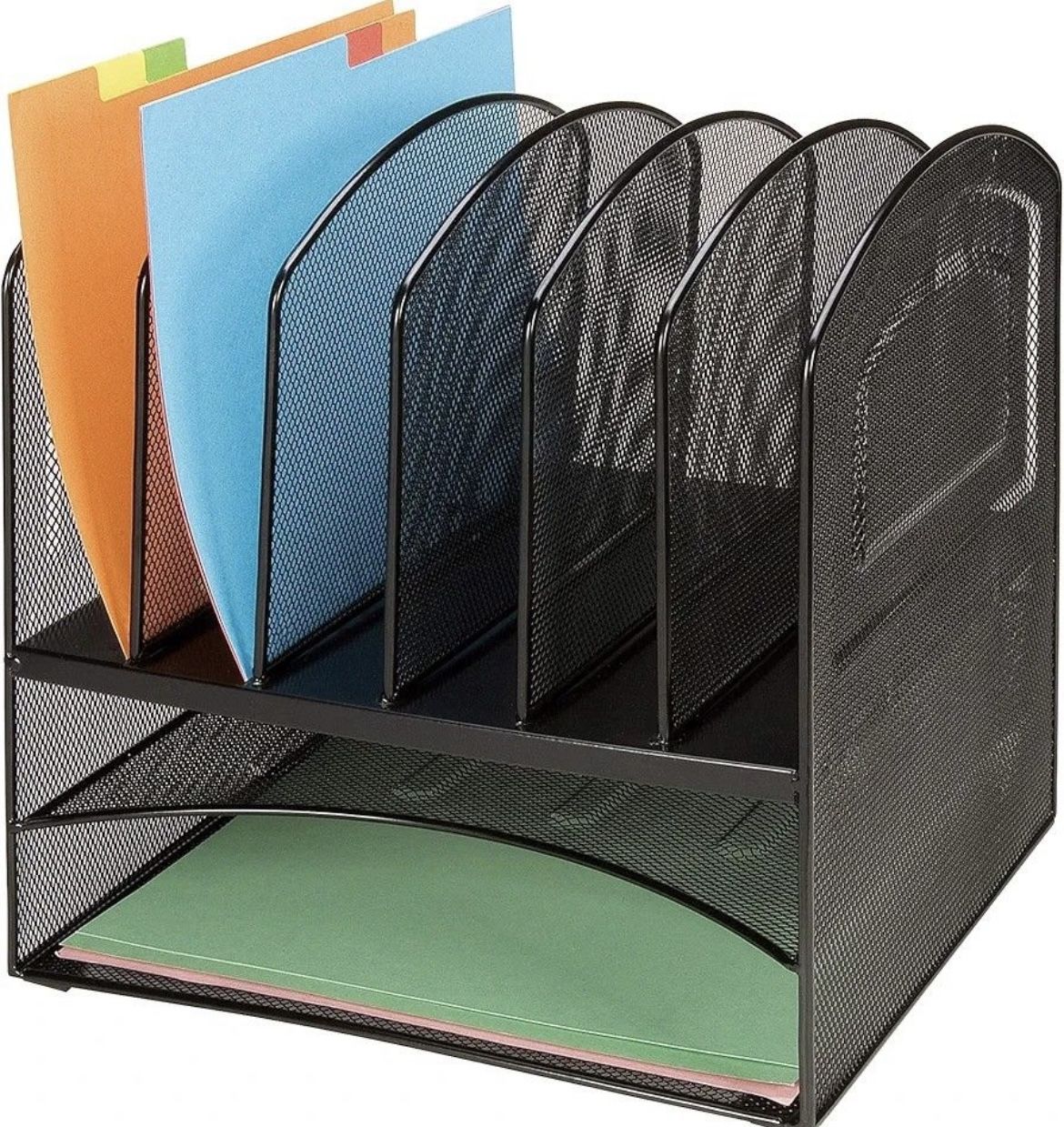 Nice Desk File Paper Mail Organizer Steel Mesh Wired Lorell Horizontal Vertical