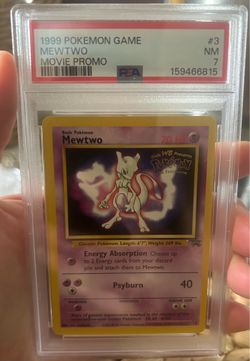 1999 Pokemon mewtwo #3 movie promo PSA 7