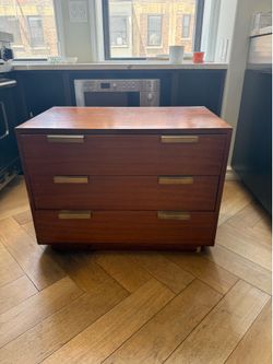 Vintage Mid-Century Modern 3-drawer walnut dresser
