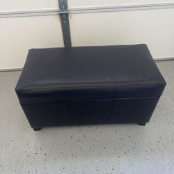 Brown bench with storage