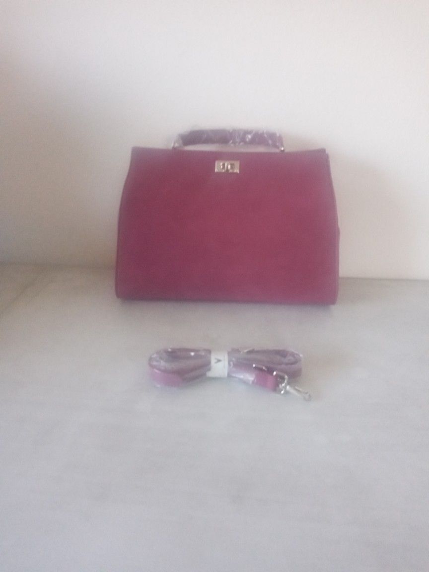 Vanessa Williams Suede Mauve Satchel Women Handbag, NWT