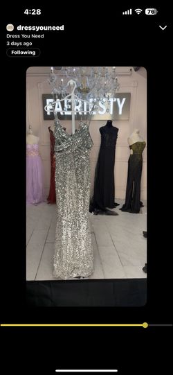 Stunning Silver Sequin Dress Size Large