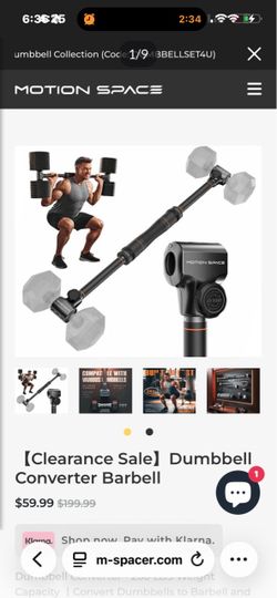 Motion Space Dumbbell Converter Barbell